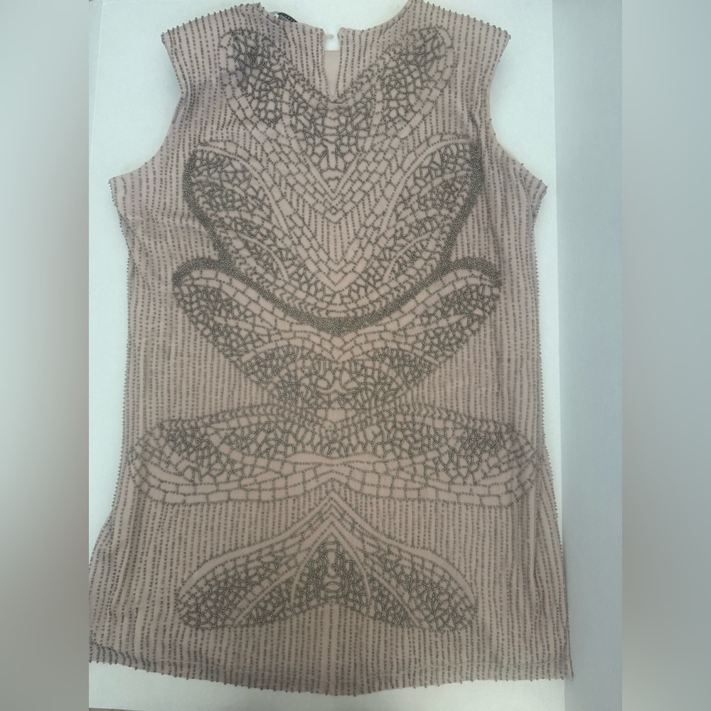 All Saints ilisha boxy bead embellished Mini Dress - Picture 3 of 4